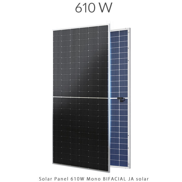 پنل خورشیدی 610 وات مونو کریستال مدل بایفشیال N-Type برند JA SOLAR