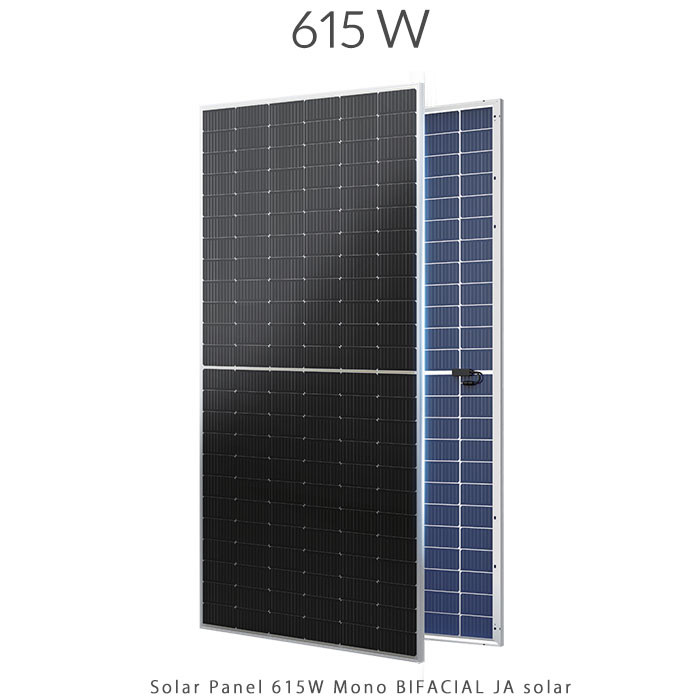 پنل خورشیدی 615 وات مونو کریستال مدل بایفشیال N-Type برند JA SOLAR